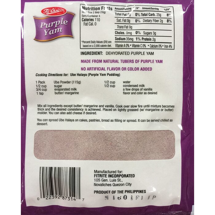 Powdered Purple Yam 115g Fil-Choice - Ube