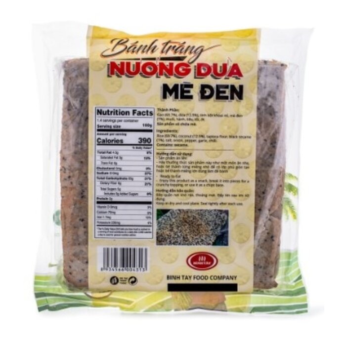 Black Sesame Coconut Rice Paper Dua Me Den Simply Food 500g