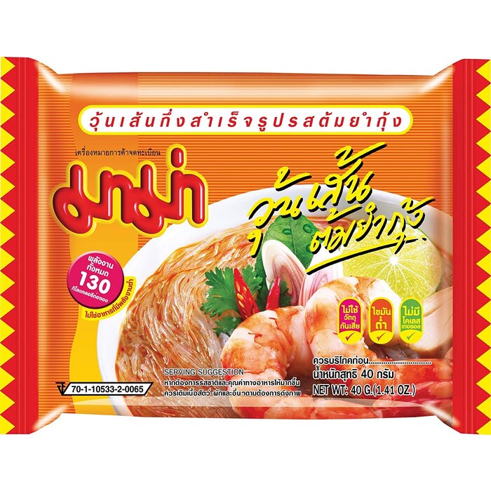 MAMA mama Bean Vermicelli Tom Yam Koong 40g - orange red label