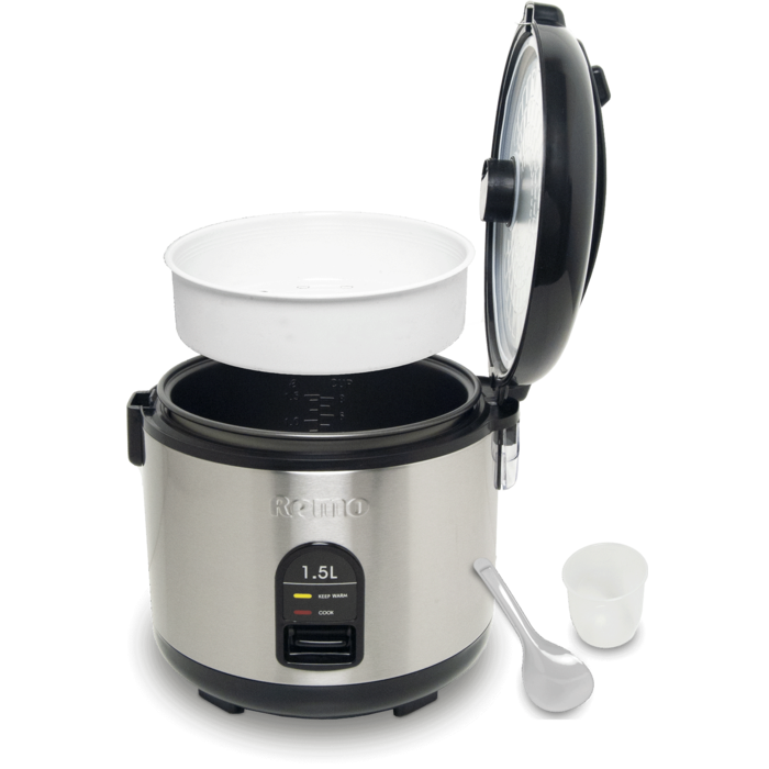 remo rice cooker 1,5 ltr - 700W - 6089401 black & stainless steel
