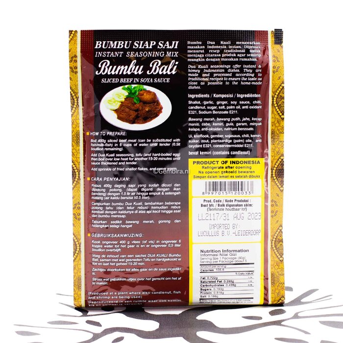 Dua Kuali oulet: Dua Kuali Bumbu Bali 50gr until August 1, 2026