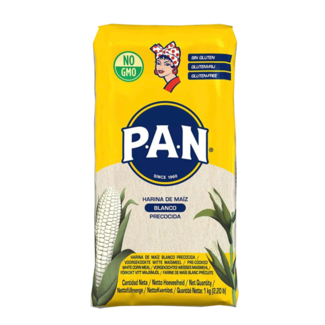 P.A.N. PAN Voorgekookt Witte Mais meel 1kg - Gele verpakking