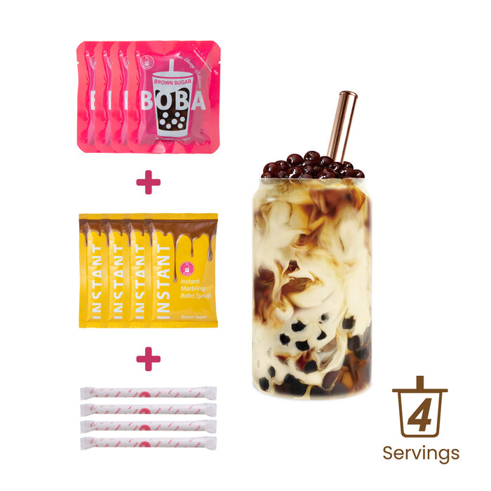 outlet: Instant Boba Kit Brown Sugar 4x60g O's Bubble THT 10.04.2026