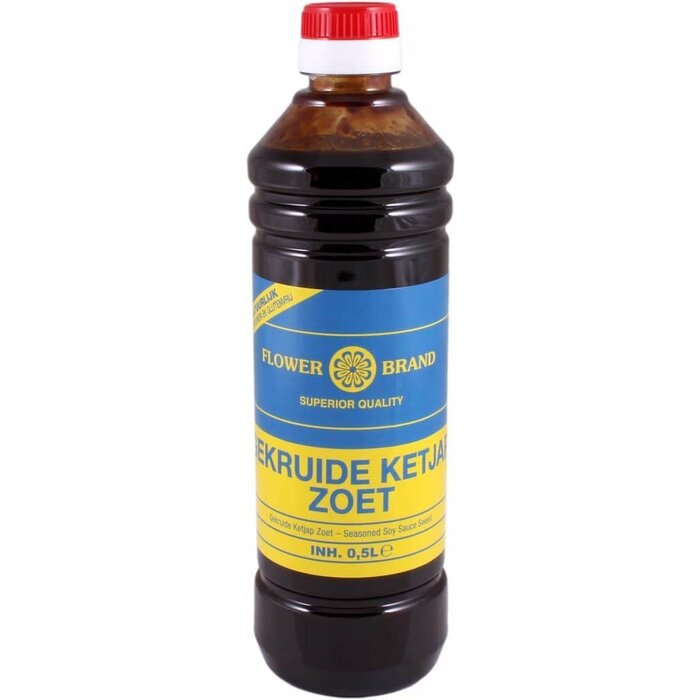 Gekruide Ketjap Zoet 0,5 L Flower Brand