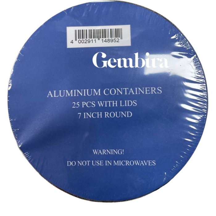 Aluminum Trays Round dia 18cm - 7inch per 25 pcs. with flat lid