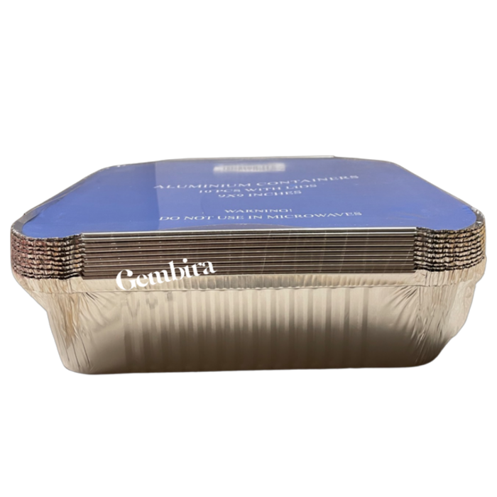 Aluminum Trays 24x24 cm (9x9inch) per 10 pcs. with flat lid