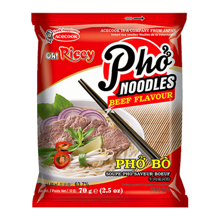 pho noodles 70g oh ricey acecook pak