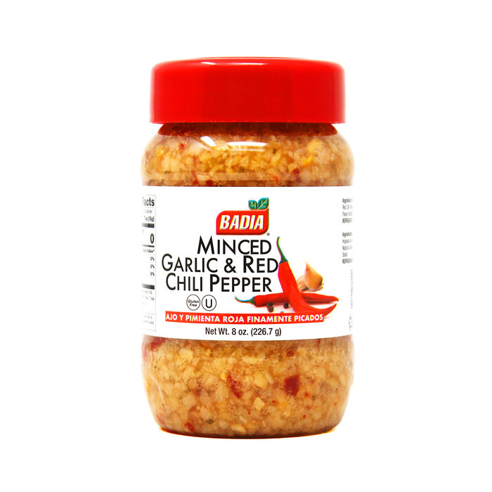 Badia badia minced garlic & red chili pepper 8 oz - 226.7g