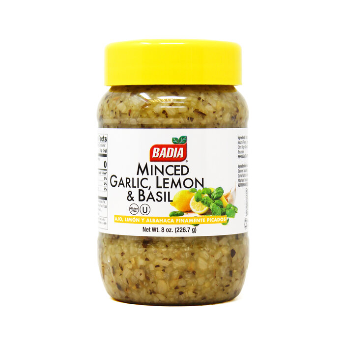 Badia badia minced garlic, lemon & basil 8 oz - 226.7g