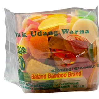 Krupuk Udang Warna 250g - 2x3cm Baland Bamboo Brand - ongebakken