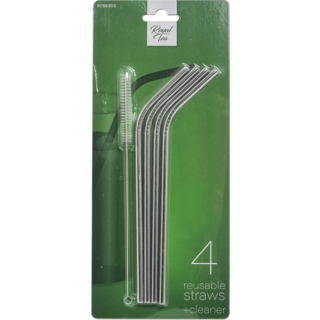 Stainless Steel Straws 21cm Reusable - Royal Tea Brand