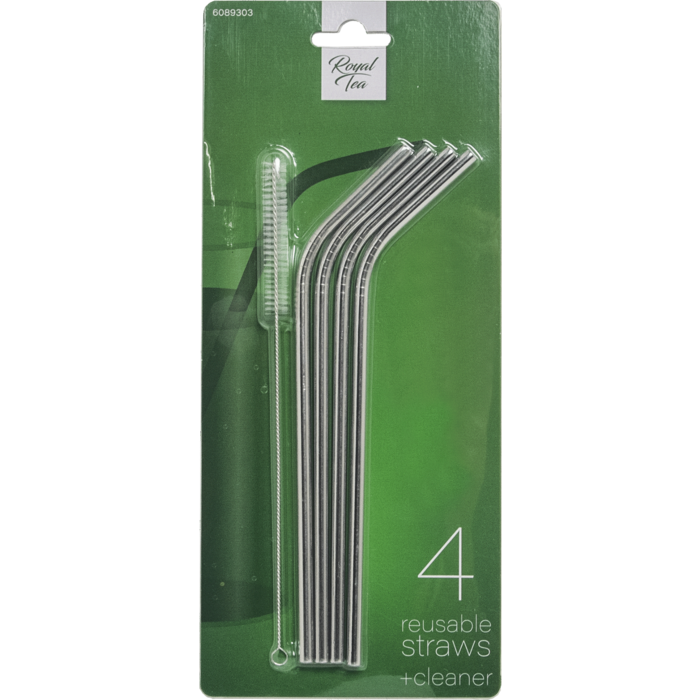 Stainless Steel Straws 21cm Reusable - Royal Tea Brand