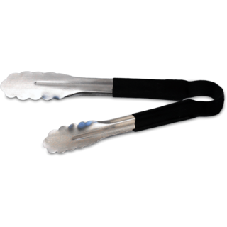 Tongs for food stainless steel black 30 cm