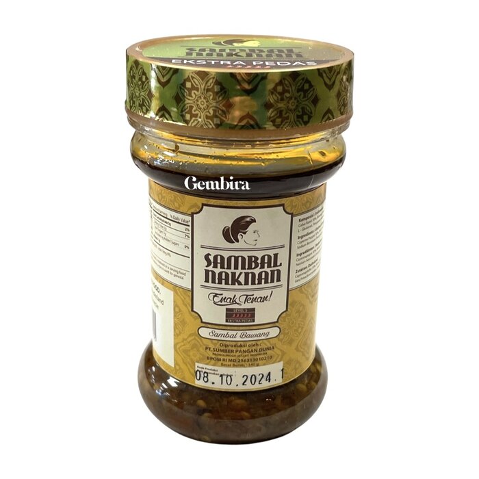 Sambal Bawang 140g Sambal NAKNAN Level 5 Ekstra Pedas - beige yellow label