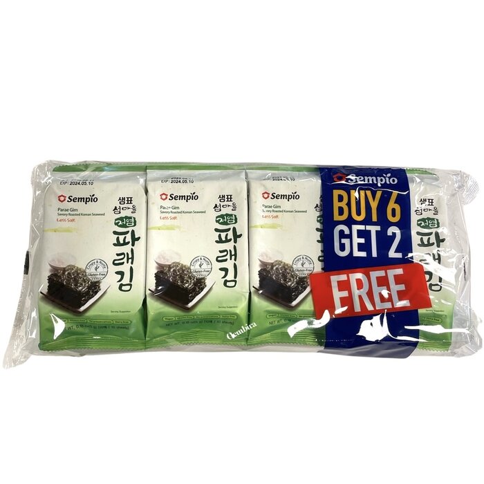 Sempio Sempio Parae Gim Savory Roasted Korean Seaweed (5g*8 Packs) Less Salt