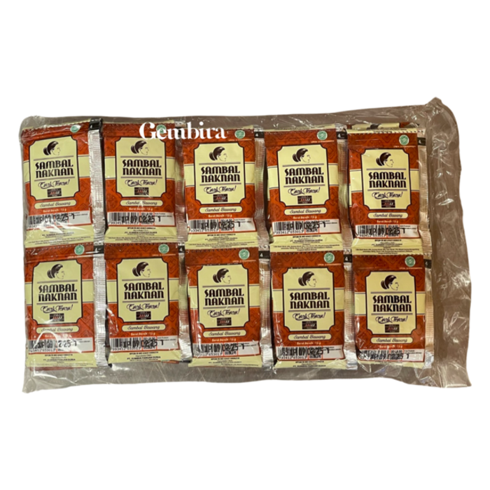 Sambal Bawang sachets 50x12g Sambal NAKNAN Level 3