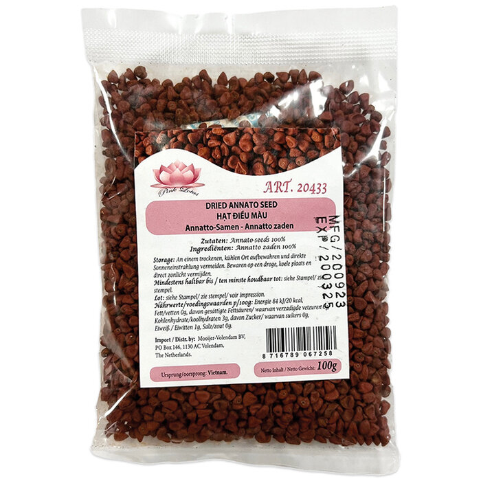 outlet: Dried Annato Seeds 100g Pink Lotus bag THT 20.03.25