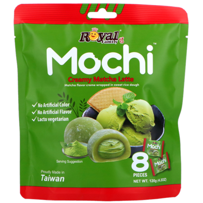 Royal Family Mochi Creamy Matcha Latte 120g - 4.2 oz - 8 pieces