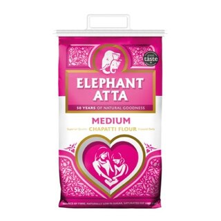 OUTLET: Chapatti Flour Medium 5kg Elephant Atta  THT 01-08-25
