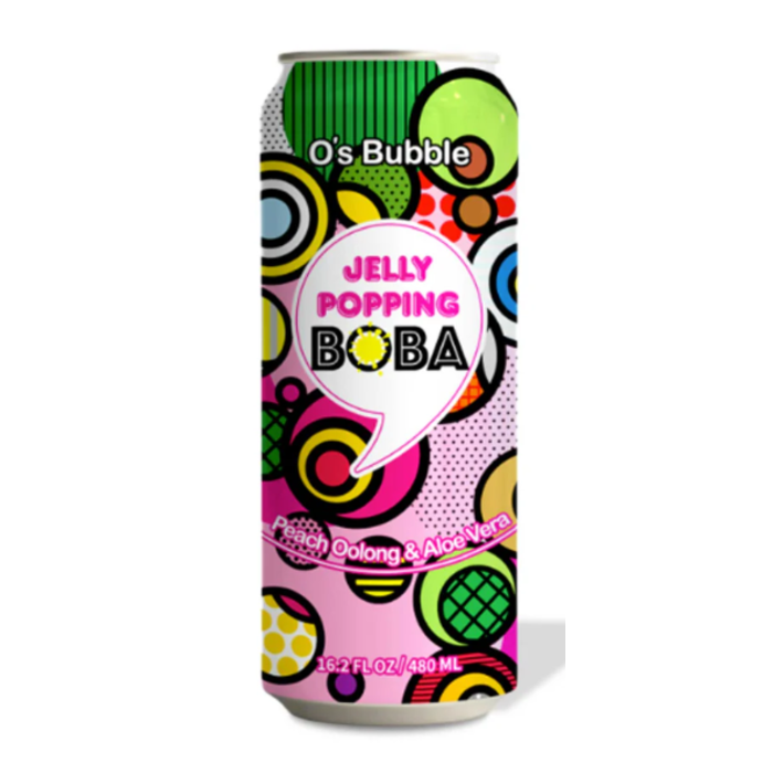 O's Bubble Jelly Popping Boba: Peach Oolong & Aloe Vera (240ml) O's Bubble