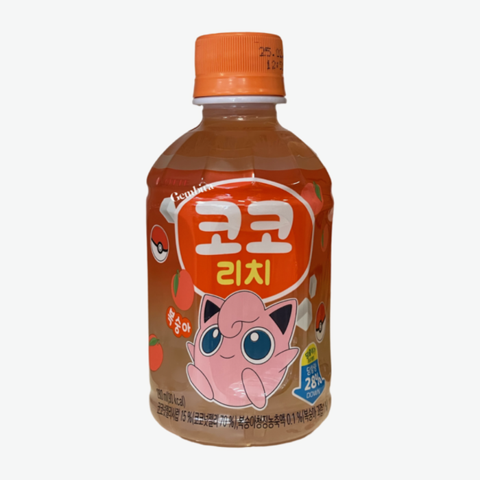 OUTLET: Pokemon Nata de Coco Drink Peach 280ml Lotte - Pet fles THT 02-05-25