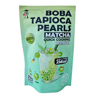 OUTLET: BoBa Tapioca Balls Matcha 250g Tai Yang Men Quick Cooking Best Before May 15, 2025