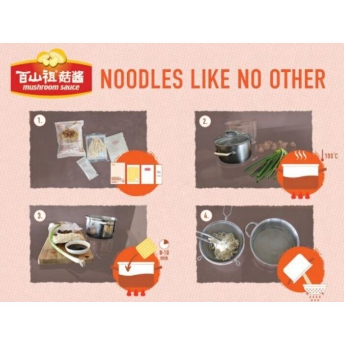 outlet: Sundried noodles Porcini Mushroom sauce 180g Bai Shan Zu THT 15-04-2025