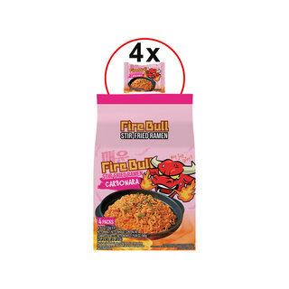 Fire Bull Stir-Fried Ramen Carbonara 4 packs x 4,76 oz (135g)