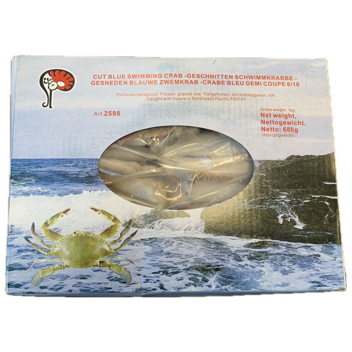 Frozen cut blue swimming crab 680g Asian Pearl