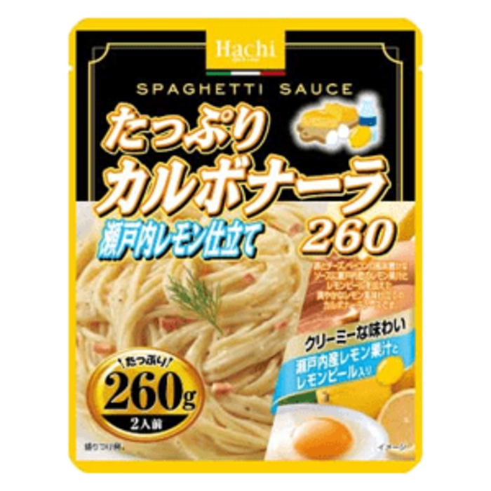 Spaghetti Sauce Carbonara & Setouchi Lemon 260g HACHI - yellow label