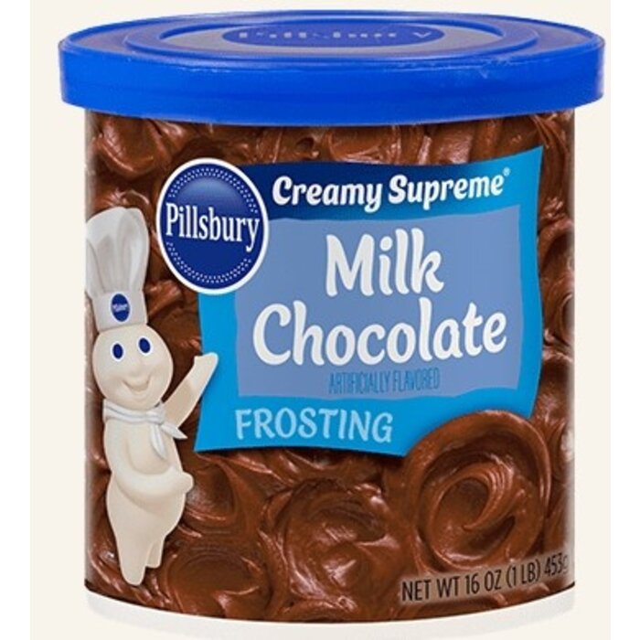 OUTLET: Milk Chocolate Frosting 16 oz - 453g Pillsbury THT MAR 18 2026