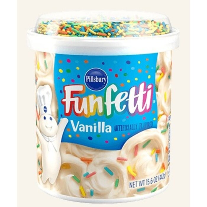 OUTLET: Pillsbury Confetti Funfetti Vanilla Topping 442g Best Before FEB 22 2026