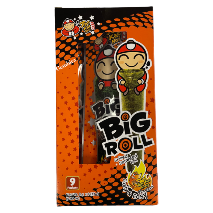 OUTLET: Seaweed Big Roll TOM YUM GOONG 9 packs Tao Kae Noi - Box 3gx9 (27g) BBD: 3-7-2025
