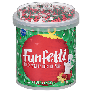 OUTLET: Green Vanilla Frosting Funfetti 15.6 oz - 442g Pillsbury THT FEB 22 2026
