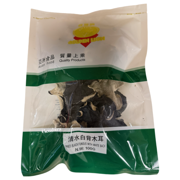 Dried Black Fungus w. White Back 100g Golden Lion