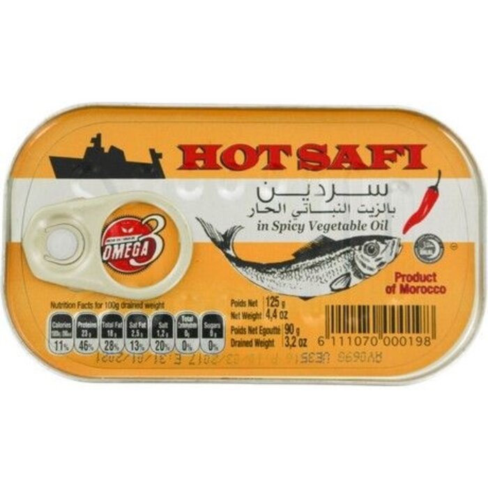 SAFI Sardines in Spicy Vegetable Oil 125g