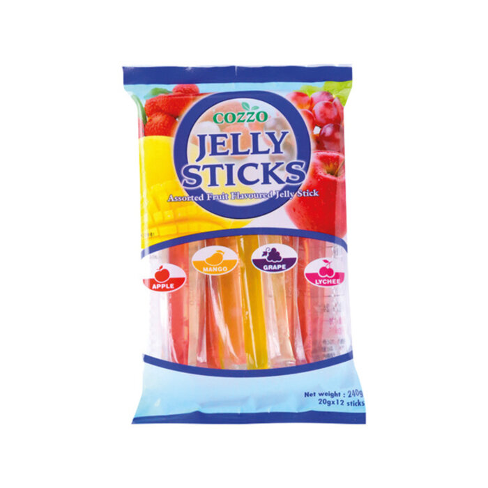 Jelly Sticks 240g Cozzo Assorted Fruit Flavor (20g x 12 sticks)