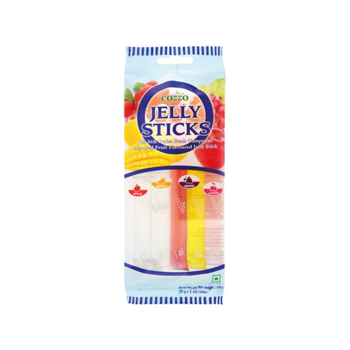 Jelly Sticks 100g Cozzo Assorted Fruit Flavour (20g x 5 sticks)