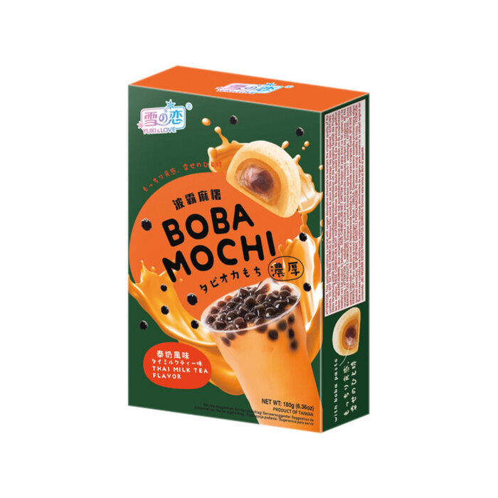 Yuki & Love outlet: Boba Mochi Rijst Cake Thaise Melkthee 180g Yuki Love THT 21.3.2026