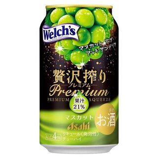 OUTLET Muscat Grape Zeitaku Shibori Premium Taste Alc. 4% Welch's Asahi THT 03.2026