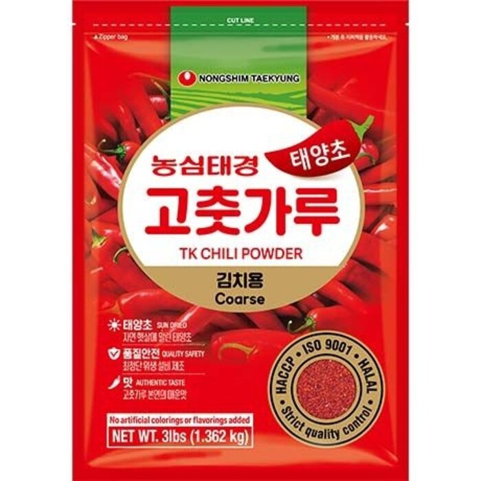 TK Chili Powder Gochugaru Coarse 3lbs - 1,362kg Nongshim