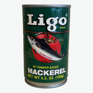 in tomato sauce Mackerel 5.5 oz - 155g LIGO - dark green pack