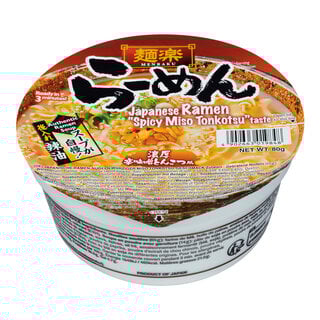 Menraku Cup Ramen Spicy Miso Tonkotsu 80g