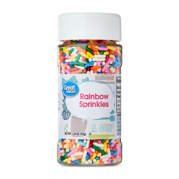 Rainbow Sprinkles 3.28 oz - 93g Great Value