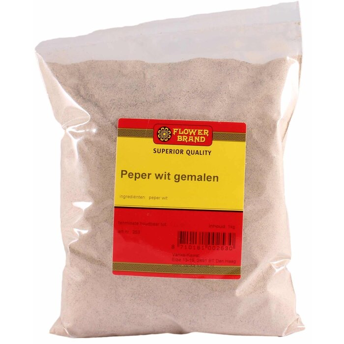 Peper Wit gemalen 1kg Flower Brand