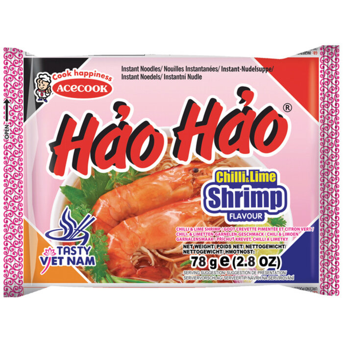 Hao Hao Chili LIme Shrimp Instant Noodle 78g Acecook