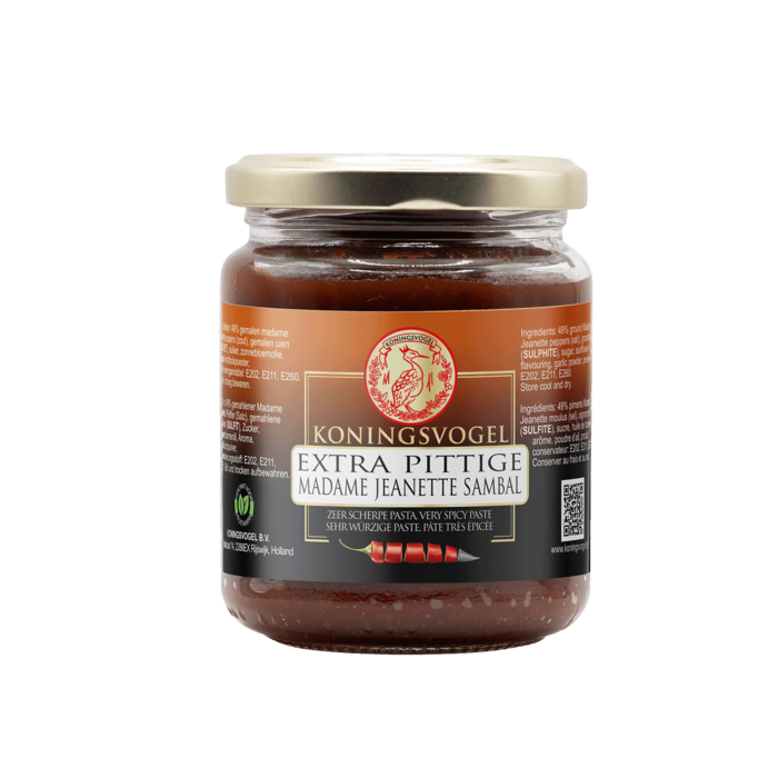 Extra Spicy Madam Jeanette Sambal 280g Koningsvogel
