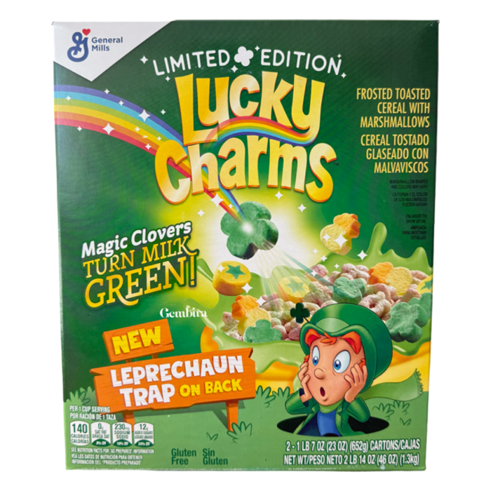 Lucky Charms Magic Clovers Green 652gr - 1 carton General Mills