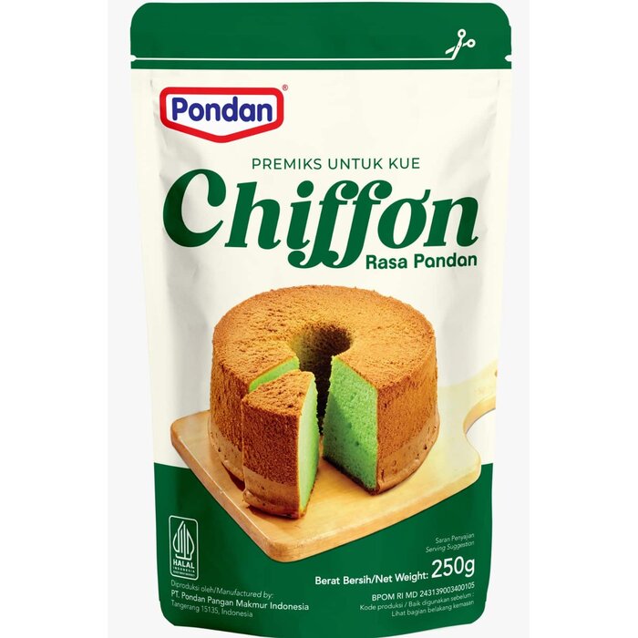 Chiffon Rasa Pandan 250g Pondan Cakemix Pouch