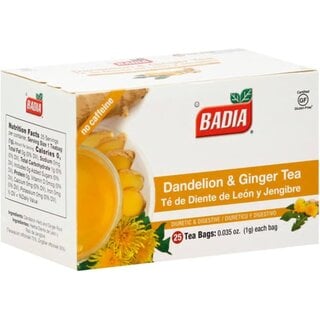 Badia Dandelion & Ginger Tea 25 Tea Bags